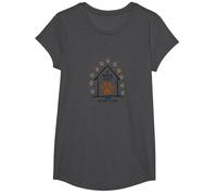 Impression de Patte de Chien « A House is Not Home Without A Dog » T-Shirt, Fille, Chiné Foncé, S