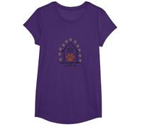 Impression de Patte de Chien « A House is Not Home Without A Dog » T-Shirt, Fille, Violet, S