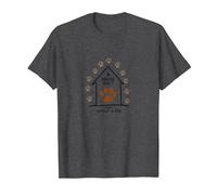 Impression de Patte de Chien « A House is Not Home Without A Dog » T-Shirt, Homme, Chiné Foncé, 3XL