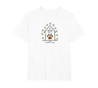 Impression de Patte de Chien « A House is Not Home Without A Dog » T-Shirt, Homme Grandes Tailles, Blanc, 6X Tall