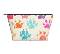 Impression de Patte de Chiens colorés, Trousse de Toilette Trousse de Maquillage Sac à cosmétiques Trousse de Toilette de Voyage Portable