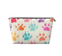 Impression de Patte de Chiens colorés, Trousse de Toilette Trousse de Maquillage Sac à cosmétiques Trousse de Toilette de Voyage Portable