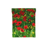 Impression de Paysage de Prairie de Ferme de Champ de Coquelicot Rouge, Sac de Rangement pour Femmes, Portefeuille supérieur à Presser, Petit Porte-Monnaie, Pochette de Changement