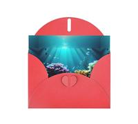 Impression de paysages sous-marins avec boucle d'amour, papier perlé, cadeaux pour cartes d'anniversaire avec feuille d'accessoires, carte de notes, enveloppe