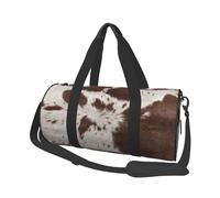 Impression de Peau de Vache, Sac de Voyage de Grande capacité, Sac à Main Rond, Sac de Voyage de Sport, fourre-Tout, Sac de Fitness