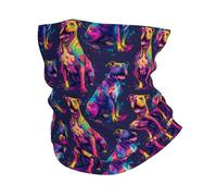 Impression De Pitbull Néon Écharpe Demi-Visage Anti-UV Écharpe Tube Respirant Bandana pour Homme Randonnée Cyclisme 25X50Cm