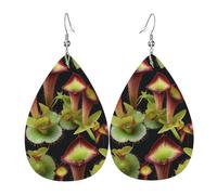 Impression De Plante Carnivore Boucle D'Oreille Double Face Boucles D'Oreilles En Cuir Légères Pendantes D'Oreille Pour Décorations Femme