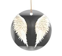 Impression de plumes d'ange personnalisées, décoration de Noël Mr & Mrs en acrylique pour jeunes mariés et couples