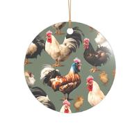 Impression de poulet et de coq - Cadeau de mariage personnalisé - Décoration de Noël en acrylique pour jeunes mariés et couples