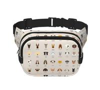 Impression de race de chien unisexe carré double couche sac à bandoulière sac de voyage accessoire d'entraînement, noir, taille unique, noir, taille unique, noir, One Size