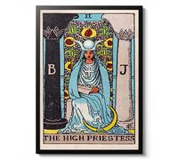 Impression de tarot de la grande prêtresse - Art mural spirituel vintage - Décoration de la déesse et de la lune - Poster portrait mat d'archivage - A4 (impression uniquement) - 29,7 x 21 cm