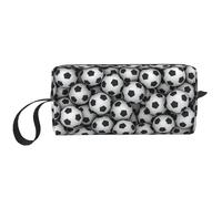 Impression de tas de Ballons de Football, Trousse de Maquillage Trousse à cosmétiques Trousse de Toilette de Voyage Portable Pochette de Maquillage
