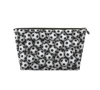 Impression de tas de Ballons de Football, Trousse de Maquillage Trousse à cosmétiques Trousse de Toilette de Voyage Portable Pochette de Toilette