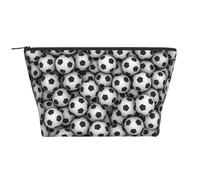 Impression de tas de Ballons de Football, Trousse de Toilette Trousse de Maquillage Sac à cosmétiques Trousse de Toilette de Voyage Portable