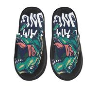 Impression De Tyrannosaure Affamé Pantoufles En Peluche Antidérapants Pantoufles Automne Chausson Pour Extérieur Chambre Unisex L