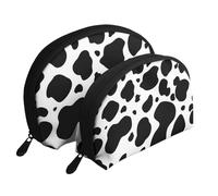 Impression de Vache à Lait en Peau de Vache, Trousse de Maquillage Coquille Femme Petit Porte-Monnaie Trousse de Toilette Trousse à cosmétiques 2 pièces