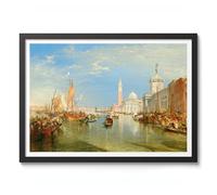 Impression de Venise, le Dogana et San Giorgio Maggiore Joseph Mallord William Turner, impression d'art classique, exposition d'art, art mural, décoration d'intérieur vintage, A2 (cadre noir) - 62,5 x