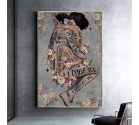 Impression décorative en Toile Je Te Fais Confiance Affiches Mur Art Toile Peinture Noir Couple Motivation Citation Amour Photo pour Salon décor 20 x 28 Pouces