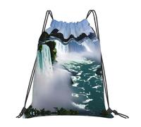 Impression Des Chutes Du Niagara Homme Femme Sacs De Sport Pliable Sac À Cordon Résistant Sac À Dos À Cordon Pour Vacances Plage Voyage