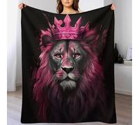 Impression des Lion Couverture en Flannel Super Doux Non Rejet Couvertures Polaire en Peluche Ultra Luxueuse 130×180cm