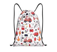 Impression D'Extincteur De Camion De Pompiers Homme Femme Sac À Cordon Pliable Sac À Dos À Cordon Grand Sacs De Gym Pour Plage Gymnastique Piscine