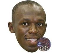 IMPRESSION DIRECT Masque en carton 2D Usain Bolt - Athlétisme - Taille A4 Multicolors G