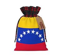 Impression drapeau du Venezuela 12 x 17 cm Sac de Noël avec cordon de serrage, pour anniversaires de Noël, anniversaires, peut contenir des cadeaux