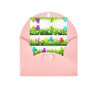 Impression d'œufs de Pâques colorés verticaux avec boucle d'amour en papier nacré avec enveloppes pour amis, famille