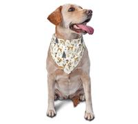 Impression d'un Arbre À Champignons Et À Élans Foulards pour Chien Lavable Écharpe pour Chien Réglables Foulard Triangle pour Chiens Chat Animal De Compagnie