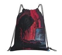 Impression D'Une Attaque De Pirate Informatique Unisexe Sacs De Gym Avec Cordons De Serrage Gym Sack Pliable Sacs De Sport Pour Yoga Gymnastique Vacances
