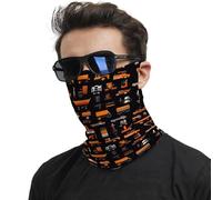 Impression d'une Excavatrice Bulldozer Moderne Echarpe Gaiter Unisexe Bandana Élastique Bandeaux pour Yoga Randonnée Anti-UV Cache-Col