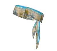 Impression d'une scène de Plage avec des chaises, Bandeau de Sport à Nouer derrière la tête, Bandeau Multi-usages pour Hommes et Femmes