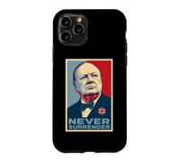 Impression emblématique de Winston Churchill Never Surrender Coque pour iPhone 11 Pro