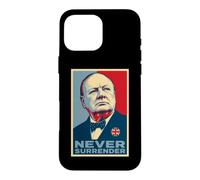 Impression emblématique de Winston Churchill Never Surrender Coque pour iPhone 16 Pro Max