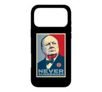 Impression emblématique de Winston Churchill Never Surrender Coque pour iPhone 17 Pro Max