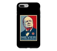 Impression emblématique de Winston Churchill Never Surrender Coque pour iPhone 7 Plus/8 Plus