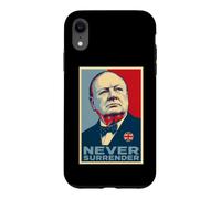 Impression emblématique de Winston Churchill Never Surrender Coque pour iPhone XR