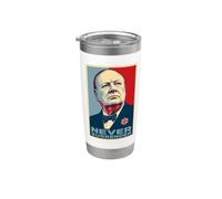 Impression emblématique de Winston Churchill Never Surrender Gobelet isotherme en acier inoxydable double paroi