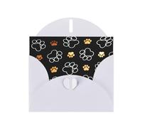Impression empreintes de pattes de chien avec boucle d'amour, papier nacré en vrac avec enveloppes, cartes de vœux, 10,2 x 15,2 cm