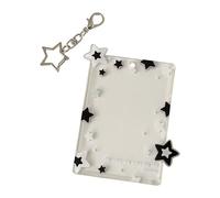Impression étoilée pour carte photo de 7,6 cm, étoile noire et blanche | Étui de protection étanche pour cartes photo pour collectionneurs et fans de musique, impression d'étoiles pour étudiants