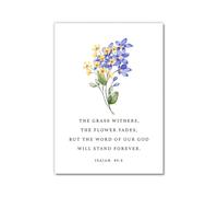 Impression florale chrétienne botanique avec verset de la Bible - Décoration murale pour salon - Psaume de Jésus Colossiens (SKU2,40 x 60 cm), sans cadre)