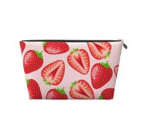 Impression Fraise Rose Kawaii, Trousse de Toilette Trousse de Maquillage Sac à cosmétiques Trousse de Toilette de Voyage Portable