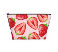 Impression Fraise Rose Kawaii, Trousse de Toilette Trousse de Maquillage Sac à cosmétiques Trousse de Toilette de Voyage Portable