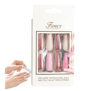 Impression française sur les ongles longs, impression sur les ongles de cercueil long,Faux ongles ballet extra longs avec colle gel - Faux ongles réutilisables et pour ballerines pour femmes