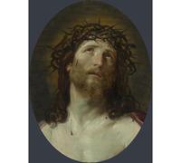 Impression giclée de qualité musée - Après Guido Reni - Tête du Christ couronnée d'épines - 127 x 101,6 cm | Encres d'archives sur toile en polycoton | Parfaite pour salon, chambre à coucher ou mur de
