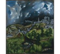 Impression giclée sur toile de qualité musée - El Greco - Vue de Tolède - 76,2 x 101,6 cm | Encres d'archives sur toile en polycoton | Parfait pour salon, chambre à coucher ou galerie murale