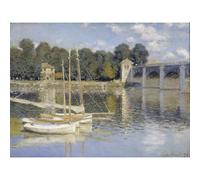 Impression giclée sur toile de qualité musée - Monet - Le pont d'Argenteuil - 127 x 101,6 cm | Encres d'archives sur toile en polycoton | Parfait pour salon, chambre à coucher ou galerie murale