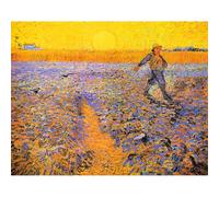 Impression giclée sur toile de qualité musée - Semer sous le soleil par Van Gogh - 127 x 101,6 cm | Encres d'archives sur toile en polycoton | Parfait pour le salon, la chambre à coucher ou la galerie