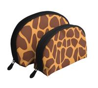 Impression Girafe Imprimer, Trousse de Maquillage Coquille Femme Petit Porte-Monnaie Trousse de Toilette Trousse à cosmétiques 2 pièces