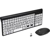 Impression Grand Format Pleine Grandeur 2.4G Clavier Et Souris Sans Fil, Impression Grand Format Surdimensionnée Pour Les Enfants Malvoyants